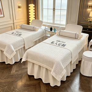 Copertura per Lettino da Massaggio in Garza a Bolle, Lusso Cinque Stelle per Hotel, Centri Benessere, SPA, Saloni di Bellezza, Personalizzazione LOGO - Product Image 1