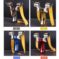 Slingshot de chasse puissant en résine, haute précision, pour la compétition en plein air, pliable, avec bande élastique et équipement laser