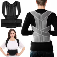 FSPG Ceinture de soutien lombaire renforcée, Correcteur de posture, Sangle de soutien dorsal réglable, Orthèse dorsale et cervicale, Étireur de cou