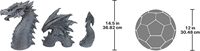 Statue de dragon gothique segmentée en résine, 3 pièces, imperméable, pour décoration extérieure de jardin, pelouse, cour, patio, maison