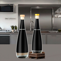 Bouteilles d'eau en verre givré de 500 ml, bouteilles transparentes de 330 ml pour jus et boissons minérales avec bouchon à vis pour eau gazeuse et boissons