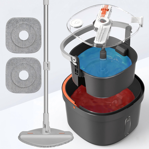 Mopa de Acero Inoxidable con Cabezal Cuadrado, Alta Capacidad, Rotación de 360°, Sistema de Separación de Agua Limpia/Sucia, Deshidratación del 80-90% - Product Image 1