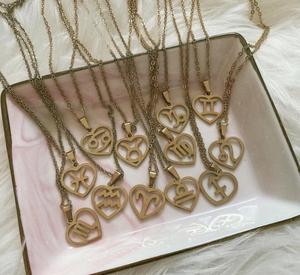 Populaire 12 Zodiac Collier 18K OR En Acier Inoxydable Sans Plomb <span class=keywords><strong>Horoscope</strong></span> Collier Signe Étoile Collier - Product Image 3