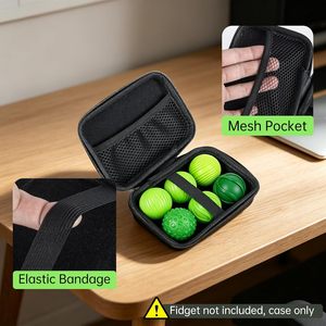 <span class=keywords><strong>Mini</strong></span>-ensemble de balles tactiles en silicone avec étui de transport portable, picots texturés, jouet anti-stress pour le développement sensoriel précoce du bébé (étui uniquement) - Product Image 3