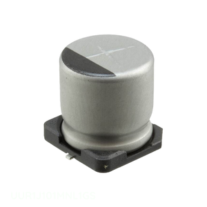 Condensateur SMD 100 uF UUR1J101MNL1GS, Distributeur agréé, Montage en surface, CAP ALUM 100UF 20% 63V - Product Image 1