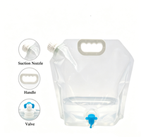 Sac souple transparent personnalisé/OEM de 1 à 10 L avec bec verseur, poignée ergonomique et anti-fuite, disponible en plusieurs tailles pour bière