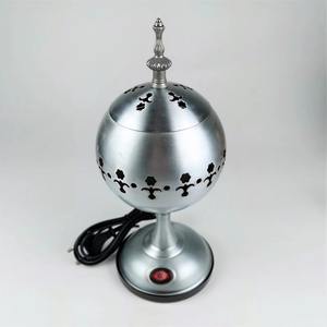 Brûleur d'encens en métal finition argentée élégante, style minimaliste, parfait pour la décoration de la maison, la méditation, brûleur d'encens en métal, encens à la rose - Product Image 4