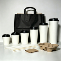 Gobelets en papier jetables blancs à paroi simple pour café à emporter, avec couvercle, 8oz, 10oz, 12oz, 16oz, 20oz, vente en gros