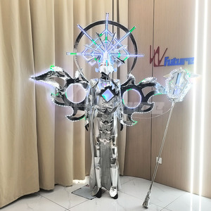 LED Light up Sci-Fi Angel Armor <strong>Costume</strong>, Glowing Mechanical Suit with <strong>Halo</strong> Wings for Stage, Events, Parties and Cosplay - Product Image 5