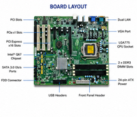 Motherboard Industri LGA1156 Asli Baru dengan Port AGP 2X untuk Peralatan Otomasi
