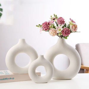 Decoración Floral Nórdica, Jarrones Rústicos para Flores, Jarrones de Cerámica de Porcelana Nórdica para Decoración del Hogar - Product Image 3