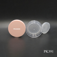 Boîte à poudre en plastique ronde rose personnalisée de 12 g, conteneur cosmétique vide pour poudre libre, vente en gros