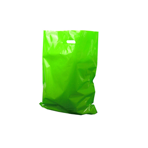 Bolsa de la compra de plástico troquelada de mercancía personalizada con logotipo impreso personalizado de fábrica de código fuente barata con asa - Product Image 3