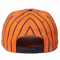 Casquette de baseball déstructurée à rayures verticales de haute qualité avec logo brodé personnalisé, 5 panneaux, en coton lavé, style pinstripe sport