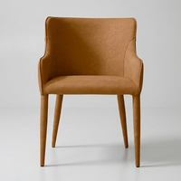 Chaises de salle à manger de luxe, cadre en acier recouvert de cuir de qualité supérieure, fauteuil inclinable en cuir pour salle à manger de villa