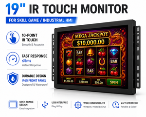 Moniteur de jeu infrarouge POG 19 pouces, format 4:3, interface USB/série, nouvelle machine de jeu à écran tactile 3M, fonctionnant avec des pièces de monnaie - Product Image 1