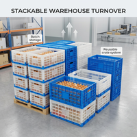 Boîte à œufs pliable en plastique avec logo personnalisé 630x330x257mm pour le transport et le stockage en vrac des œufs