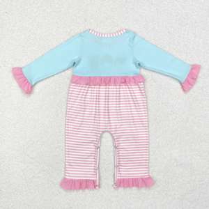 RTS <b>Christmas</b> Embroidery Santa Elk Children's Girls <b>Outfits</b> <b>Toddler</b> Romper Cotton Spandex Sister Matches Kids Clothing - Product Image 3