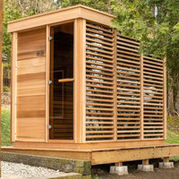 Al Aire Libre 2-4 personas de leña Bañera de hidromasaje Vapor Cubo de cedro rojo Sauna