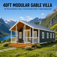 Maison conteneur extensible de 40 pieds, villa modulaire préfabriquée de luxe, structure en acier, mini-maison pliable pour les centres de villégiature et l'habitation résidentielle