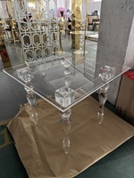 Quadratischer Transparenter Acryl-Kuchentisch für Hochzeiten und Events, Ouxun Kommerzielle Partydekoration und Möbel