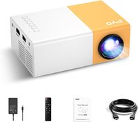 Mini projecteur de poche 1080P, 100 lumens ANSI LCD LED portable, 1500:1 compatible 4K 3D pour le home cinéma et le divertissement des enfants