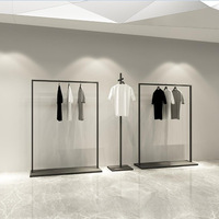 Présentoir de Magasin de Vêtements Simple en Métal Noir, Portant du Sol au Plafond, 99 Étagères pour Vêtements Homme et Femme, Modèle 26528