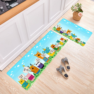 <span class=keywords><strong>Tapis</strong></span> de <span class=keywords><strong>cuisine</strong></span> antidérapant, imperméable, résistant à l'huile et aux taches, style INS, motif dessin animé, longue bande, absorbant l'eau, lavable en machine - Product Image 4