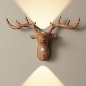 Nordic Wireless sensore di movimento magnetico renna luce da parete USB luce notturna ricaricabile scala camera da letto lampade LED da parete comodino - Product Image 1