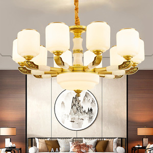 โคมไฟระย้าสไตล์จีนแบบหลายหัว ไฟ LED ทรงกลม สำหรับห้องนั่งเล่น ตกแต่งบ้าน - Product Image 3
