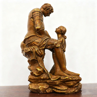 Fontaine Commerciale Artisanale en Métal Bronze, Design Moderne, Statue de Couple Femme et Soldat Romain, Écologique, Garantie 5 Ans