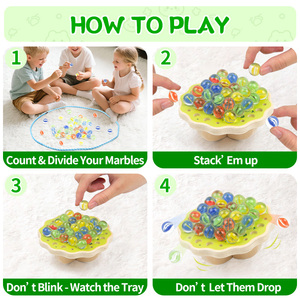 ของเล่นใหม่มาแรง เกมทรงตัวลูกแก้วหลากสี สำหรับ 1-4 คน เก็บได้ในกล่องไม้ เกมสนุกสำหรับครอบครัว เด็กชาย เด็กหญิง - Product Image 3