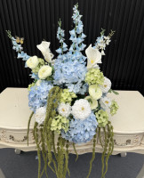 Boule de fleurs artificielle en soie bleue PPS, 50 cm, pour décoration de centre de table de mariage et événements – Grande Vente