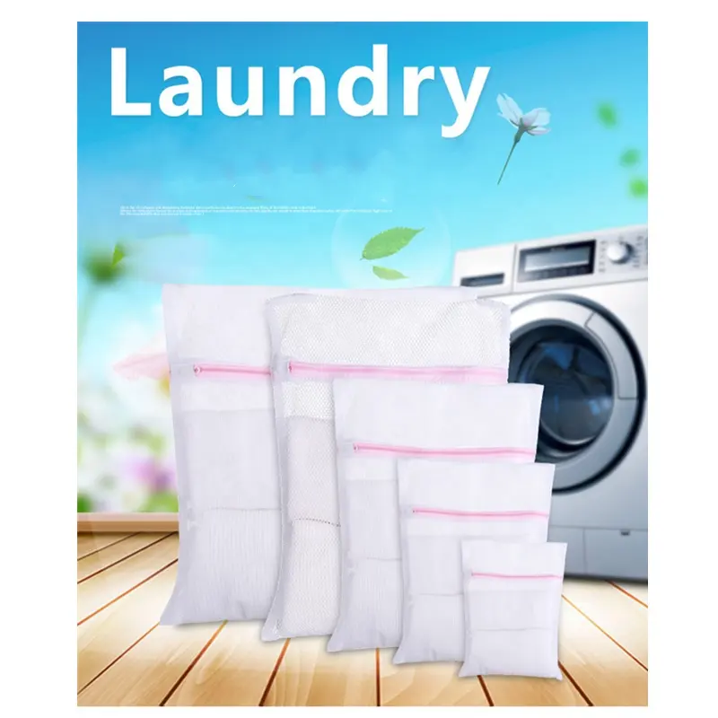 Hot sale delicate Washing bags washable Polyester Mesh laundry wash Sac de Lavage a linge bag in bulk