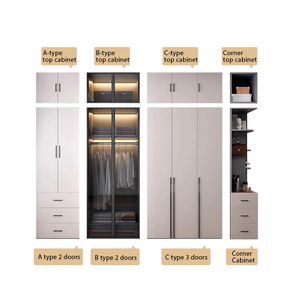 Armario Moderno de Diseño Nuevo 2026, Armario Minimalista Blanco Puro con Almacenamiento Inteligente, Mueble de Dormitorio de MDF - Product Image 6