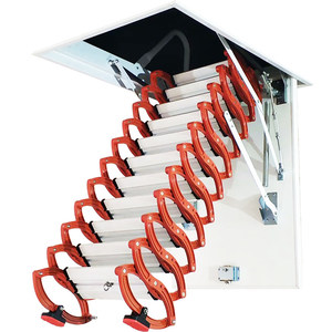 Escalier <span class=keywords><strong>escamotable</strong></span> entièrement automatique en acier forgé, échelle électrique rétractable épaissie améliorée avec télécommande pour usage domestique intérieur - Product Image 2