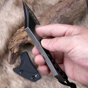 Cuchillo de Hoja Fija Personalizable OEM de Acero D2, 9 mm de Ancho, Punta Caída, Diseño Táctico Multifuncional para Supervivencia en Exteriores y Naturaleza - Product Image 4