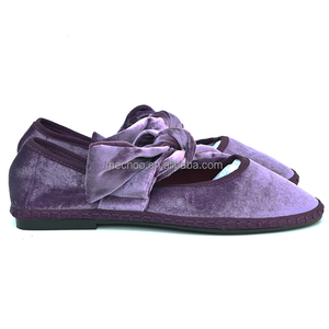 Chaussures plates pour femmes en velours de luxe, style nœud, <span class=keywords><strong>ballerines</strong></span> <span class=keywords><strong>chinoises</strong></span> - Product Image 5