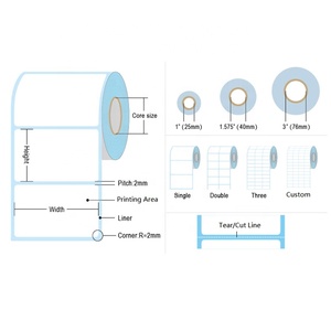 Rouleau d'étiquettes thermiques directes 4x6, papier thermique personnalisé, étiquettes d'expédition imperméables avec code-barres pour emballages, certifié FSC - Product Image 3