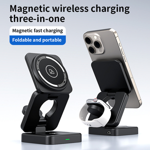 Support de charge magnétique sans fil <span class=keywords><strong>avec</strong></span> éclairage, interrupteur tactile pour l'éclairage, rangement pliable, <span class=keywords><strong>chargeur</strong></span> rapide pour <span class=keywords><strong>téléphone</strong></span> 15W - Product Image 5