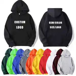 Işlemeli ekran puf baskı düz erkek hoodies tişörtü yüceltilmiş baskısız kapşonlu üst özel logo hoodie üreticileri