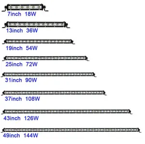 AlcantaLED แท่งไฟ LED แบบบางเฉียบ,ไฟทำงาน LED Bar12V 24V ขนาด7 "14" 20 "25" 32 "38'' รถแทรกเตอร์ออฟโรด4WD ATV รถบรรทุกไฟทำงาน LED