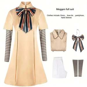 Disfraz de Cosplay, peluca para niños y niñas, muñeca <span class=keywords><strong>Megan</strong></span>, Vestido de manga larga, traje de Carnaval de Halloween, disfraces inspirados en personajes de Anime - Product Image 4