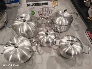 Ensemble de casseroles profondes 5 pièces pour <span class=keywords><strong>la</strong></span> maison, ustensiles de cuisine, nouvelle arrivée, forme de pomme, 16+18+20+22+24CM, ensemble d'ustensiles de cuisine en alliage d'aluminium, <span class=keywords><strong>marmite</strong></span> - Product Image 2