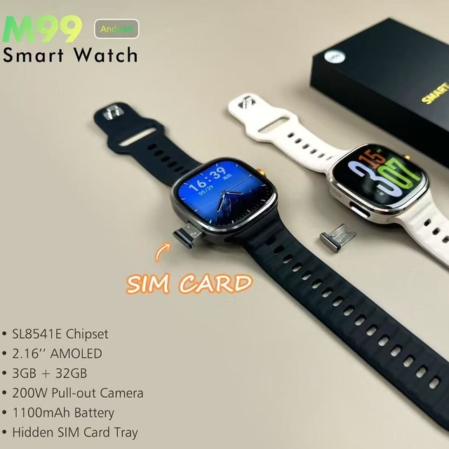 2026 M99 5g Smartwatch 32GB 128gb 8gb 16gb Ram 256gb Memory Reloj Relogio Intelligente 1100 Mah M99 ultra Android Smart Watch