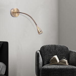 Applique murale LED en fer à col de cygne flexible de style européen E26 pour tête de lit de chambre d'hôtel Design moderne monté en surface - Product Image 4