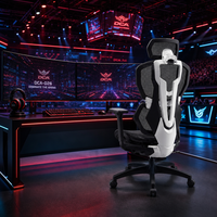 Chaise de Gaming Ergonomique en Maille avec Accoudoirs 4D Exosquelette Mecha, Siège Coulissant, Piston à Gaz Classe 4, Base en Nylon, Chaise de Bureau Informatique