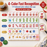 Jeu de Mahjong Américain Signature, Étanche, en PLA, Danse du Lion, 160 Tuiles Personnalisées, pour Soirées en Famille, Cadeau de Fêtes, OEM Personnalisé