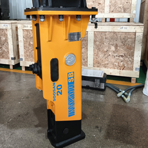 Martillo Hidráulico Tipo Caja SB20 para Excavadoras de 1.2-3.0 Toneladas, Color Amarillo, Origen Shandong, 1 Año de Garantía - Product Image 1