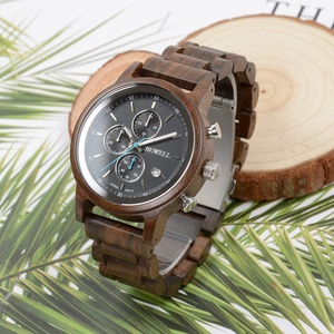 Montre pour homme <span class=keywords><strong>en</strong></span> <span class=keywords><strong>bois</strong></span> avec mouvement chronographe VD57 <span class=keywords><strong>de</strong></span> <span class=keywords><strong>luxe</strong></span> personnalisé, noir - Product Image 5